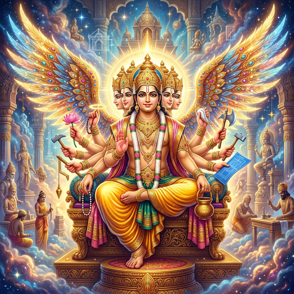 Add Vishvakarma with radiant wings and many faces
